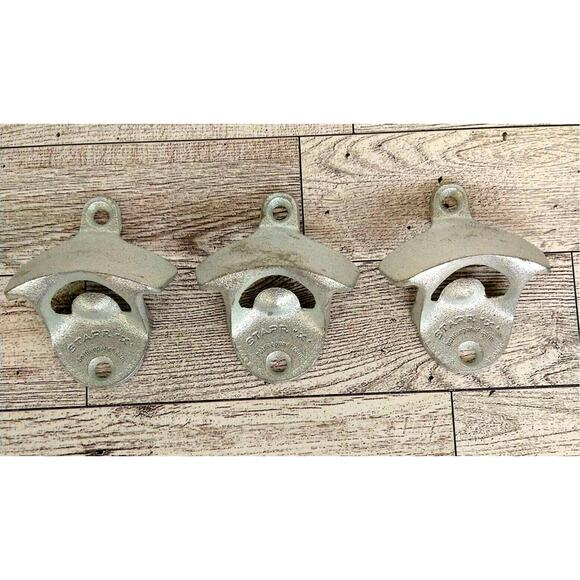 Lot of 3 - Starr X Wall Mount BOTTLE OPENERS Classic - Chrome Plated - Bar Pub - Picture 2 of 11